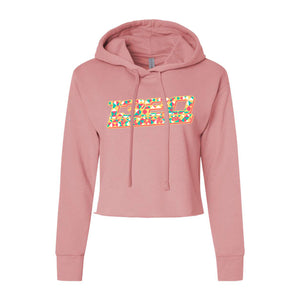 1320Video Women's Pink Geometric Crop Hoodie