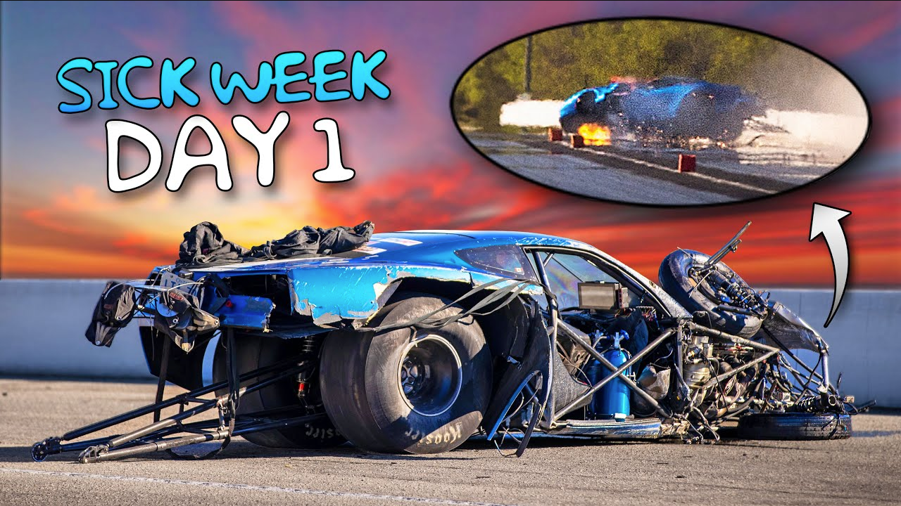 High speed rollover CRASH on the drag strip! | Sick Week Day 1
