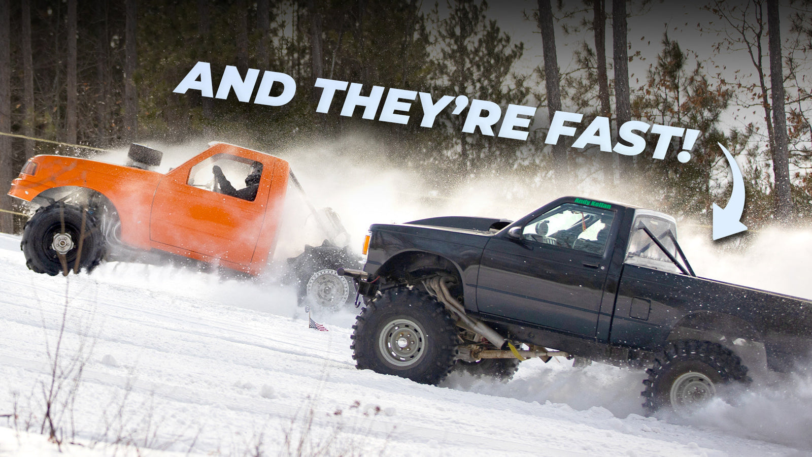 Drag Racing 2000hp Trucks UPHILL in SNOW.. (we were NOT ready for this)
