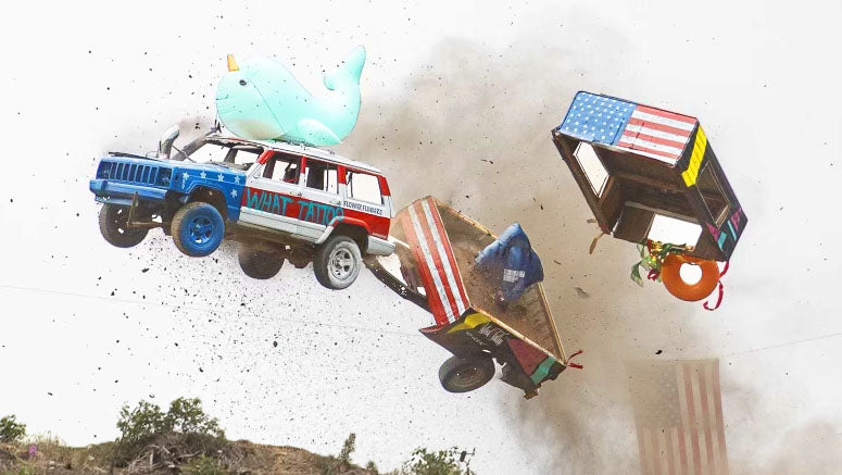 Launching Cars 300ft off a CLIFF on the 4th of July!