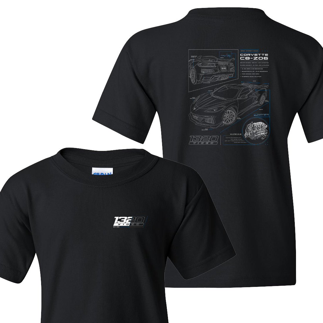 1320Video Kid's Z06 Blueprint T-Shirt