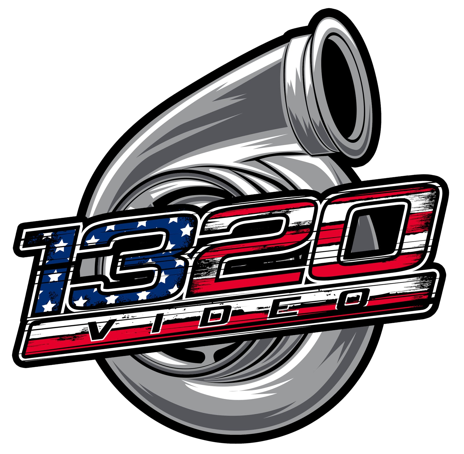 1320Video American Flag Turbo Sticker